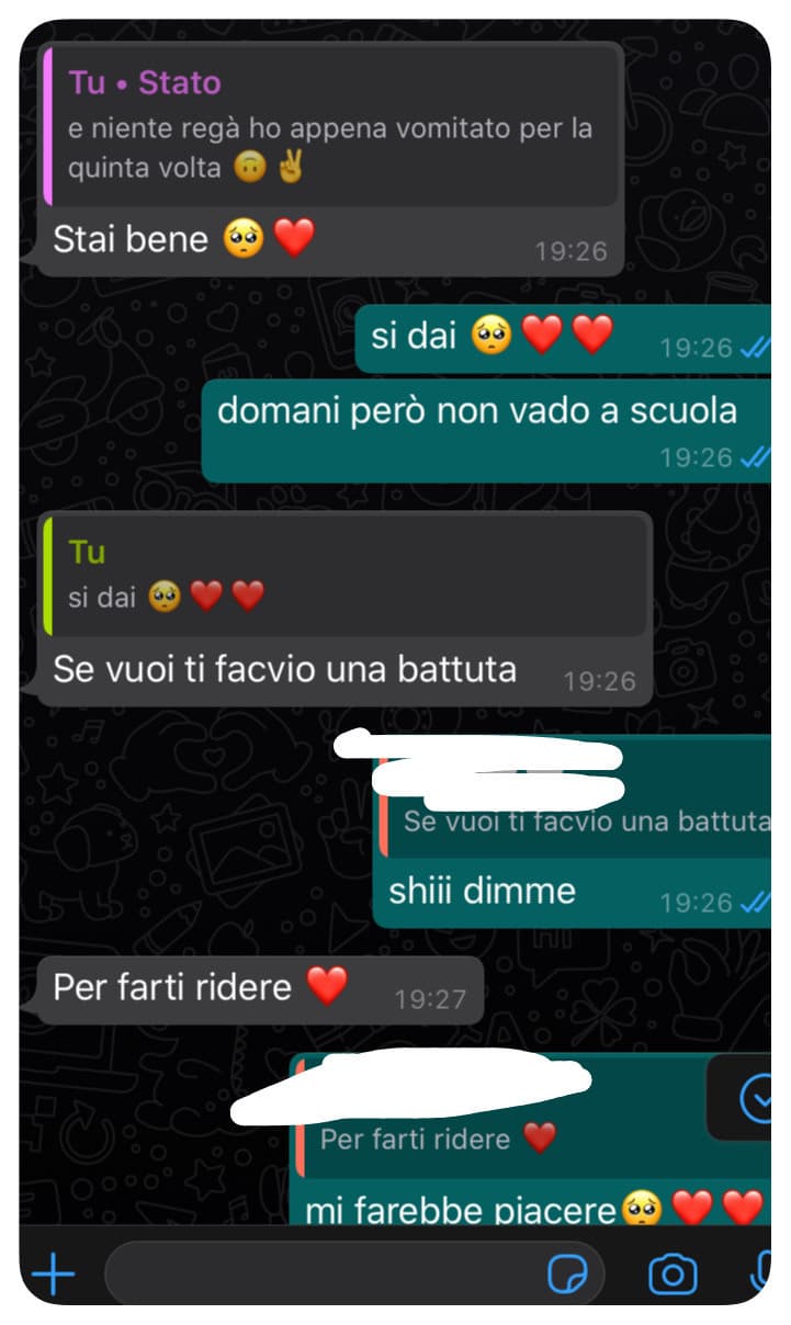 quando capisci che sono i tuoi veri amici?❤️(si sono quella che ha vomitato 5 volte)  comunque ora sto bene ÒwÓ