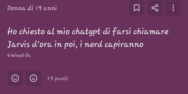 Sono felice che i ragazzini oggi...
