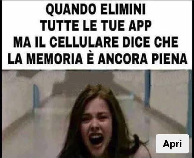 La tua memoria è piena.