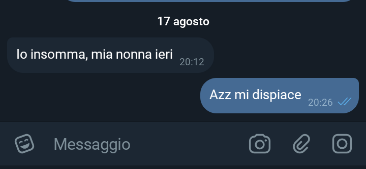 Gli avevo scritto "Bro am sei morto lmao" non ci sentivamo da un mese. Poi ho cancellato e mi risponde ?