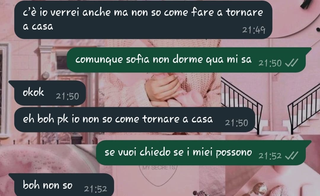 la mia amica vuole farsi portare a casa a tutti i costi 