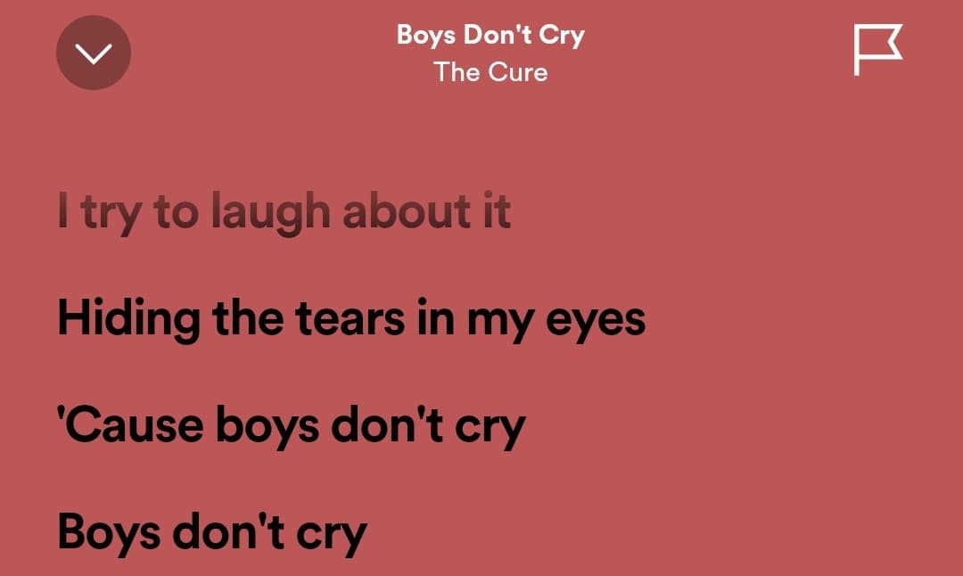 Boys don't cry ma oggi l'ho fatto più volte