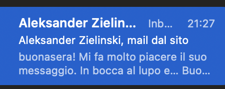 HO SCRITTO AD ALEKSANDER ZIELINSKI