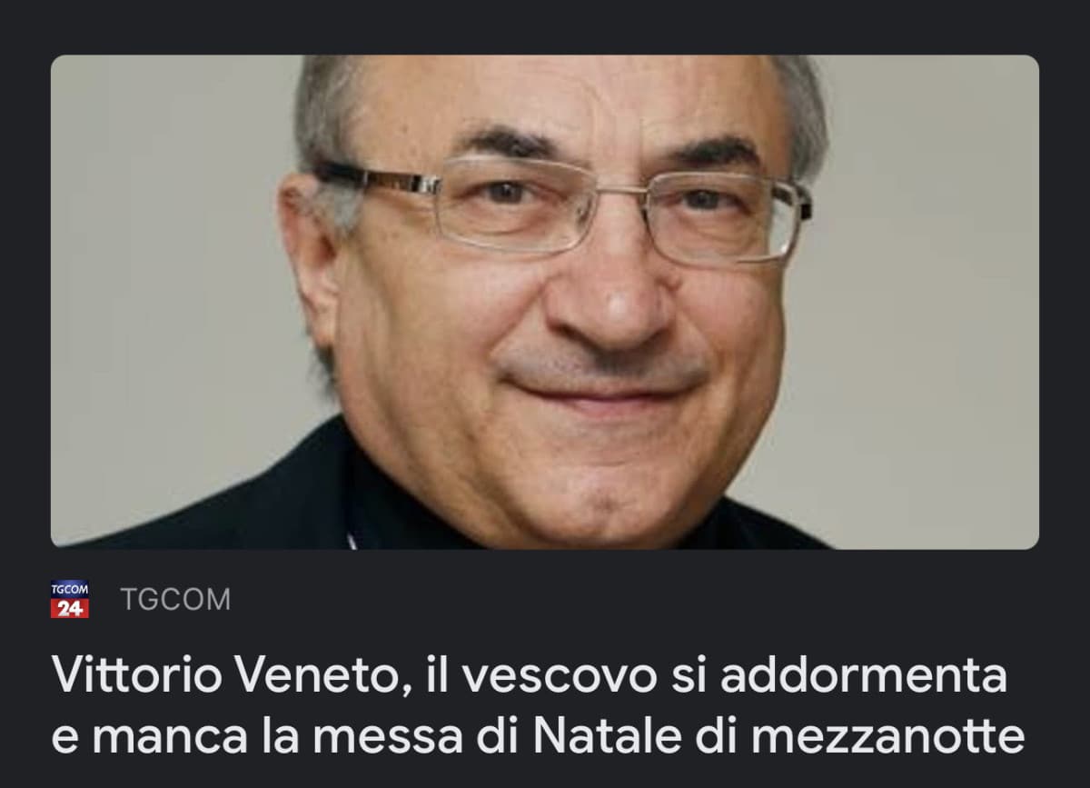 Morte, carestie, guerre, intelligenze artificiali, ma no… SHOCK: UN VESCOVO SI ADDORMENTA!!!! CIOÈ STRABILIANTE, DOBBIAMO PARLARNE SU TUTTI I GIORNALI ??