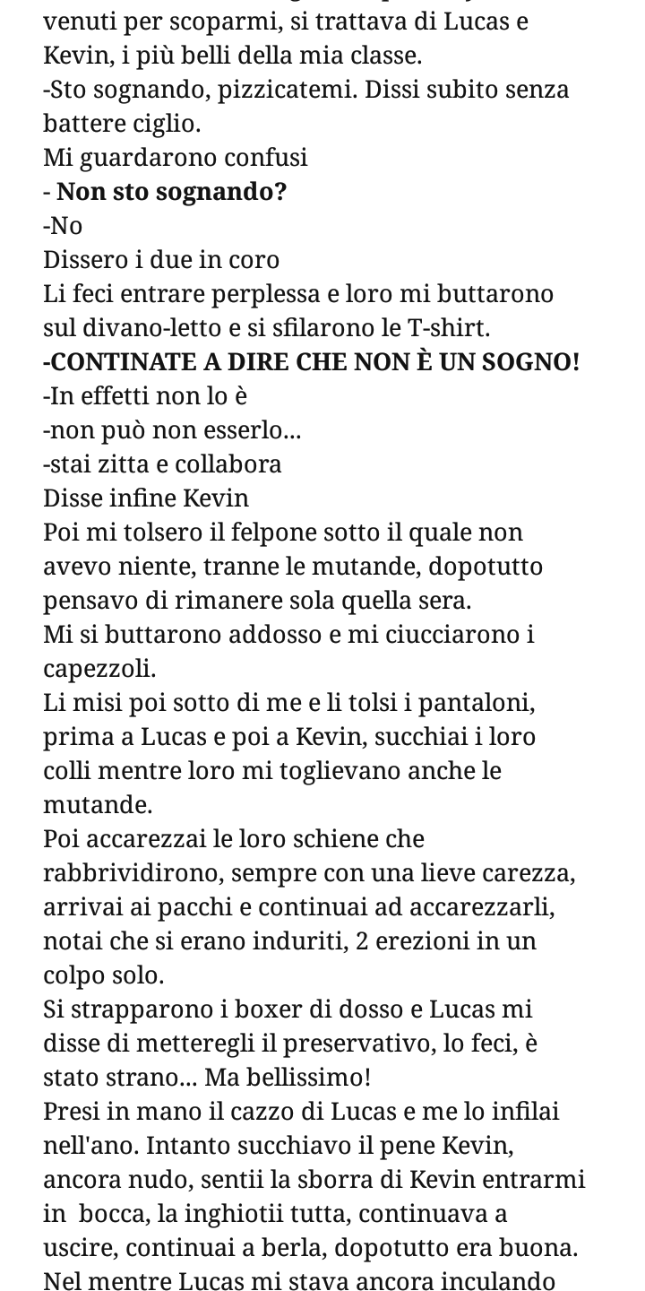 vi prego. mi voglio cavare gli occhi. che cazzo è. "sex stories sesso a 3". ma oid bono. l'ultima parte è la peggiore.