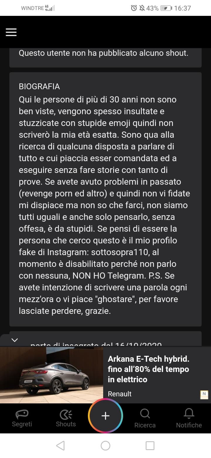 Dopo la prima frase mi è salito il cringe 