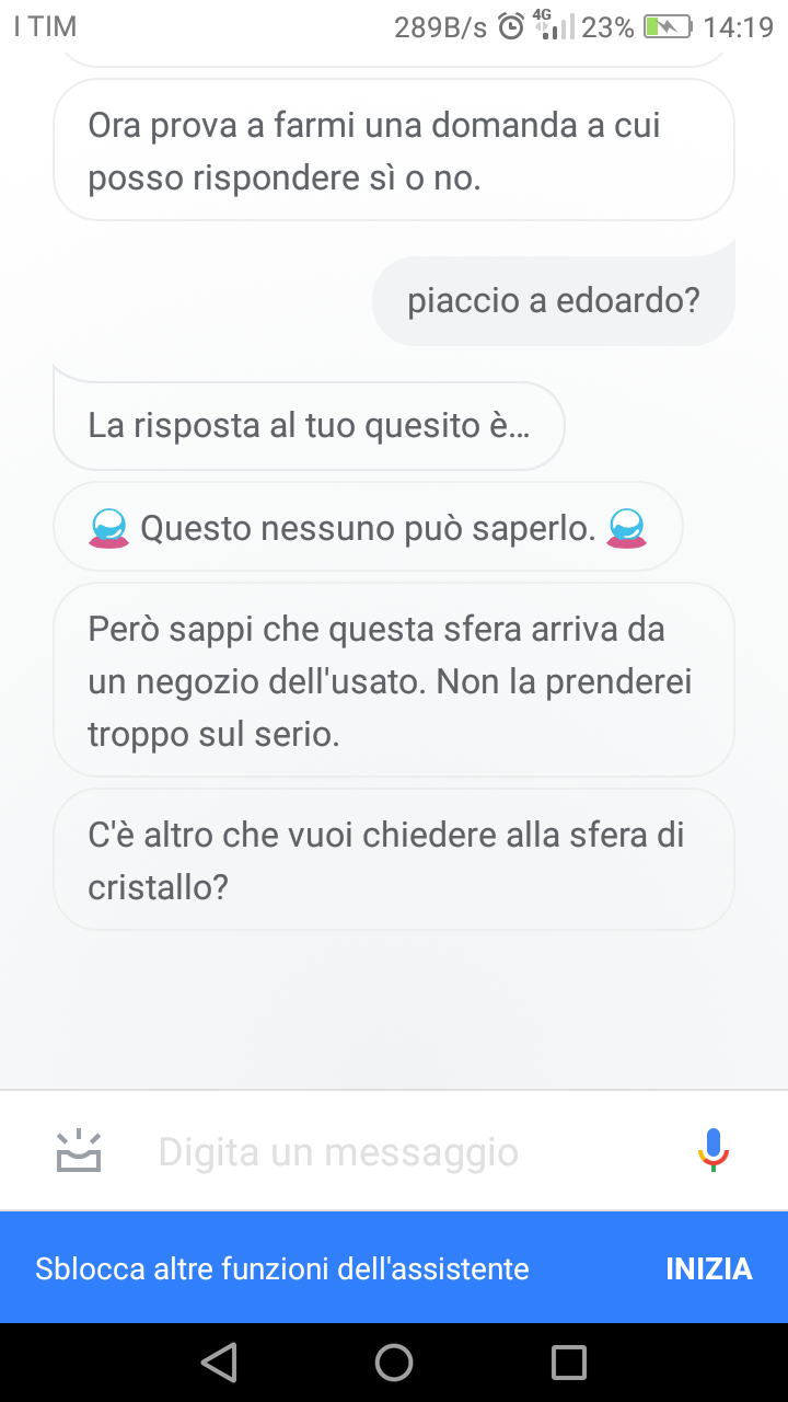 Anche l'assistente google non mi aiuta?