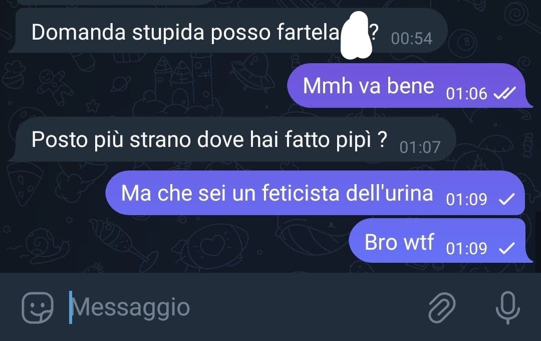 MA CHE CAZZO PERCHÉ MI SCRIVE GENTE COSÌ STRANA ZIOPORCO