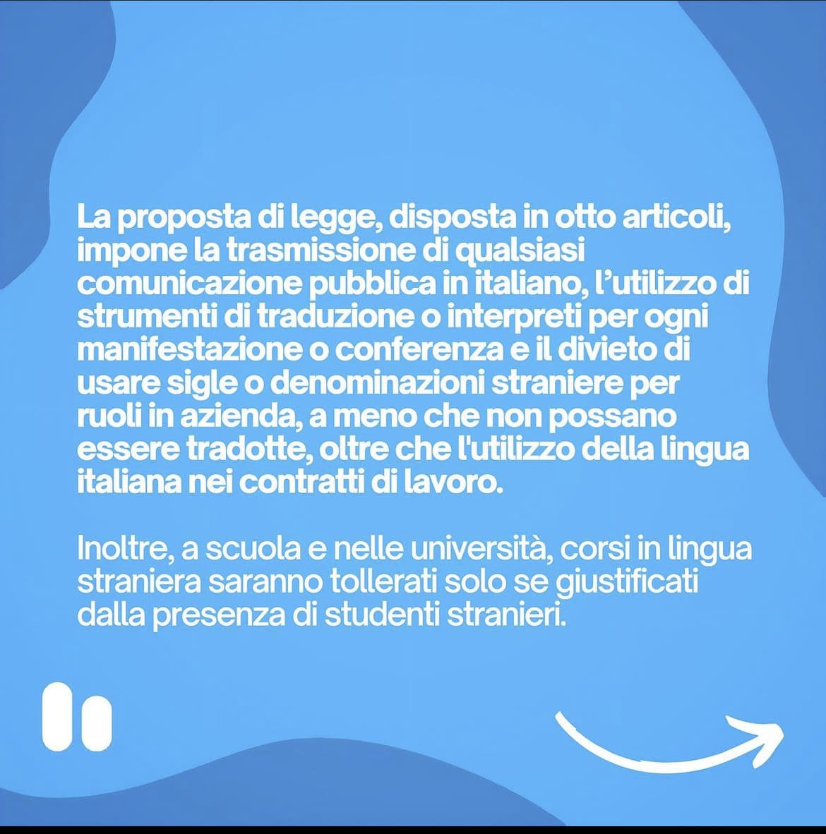 Mettiamo caso che io stessi facendo una scuola di lingue straniere, saranno vietati i corsi se non ci sono stranieri che non parlano italiano?🤡