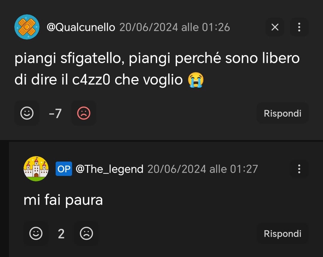 giusto per dire che è lui che insulta 