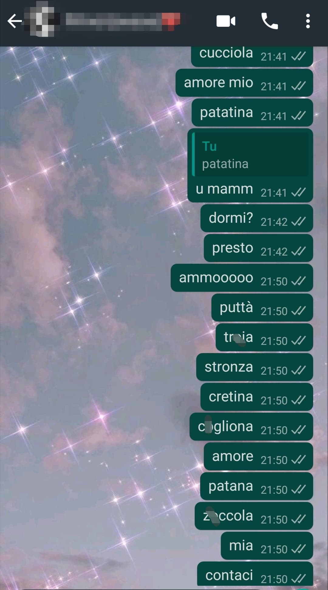 mancanza di affetto HAHAHAH. 