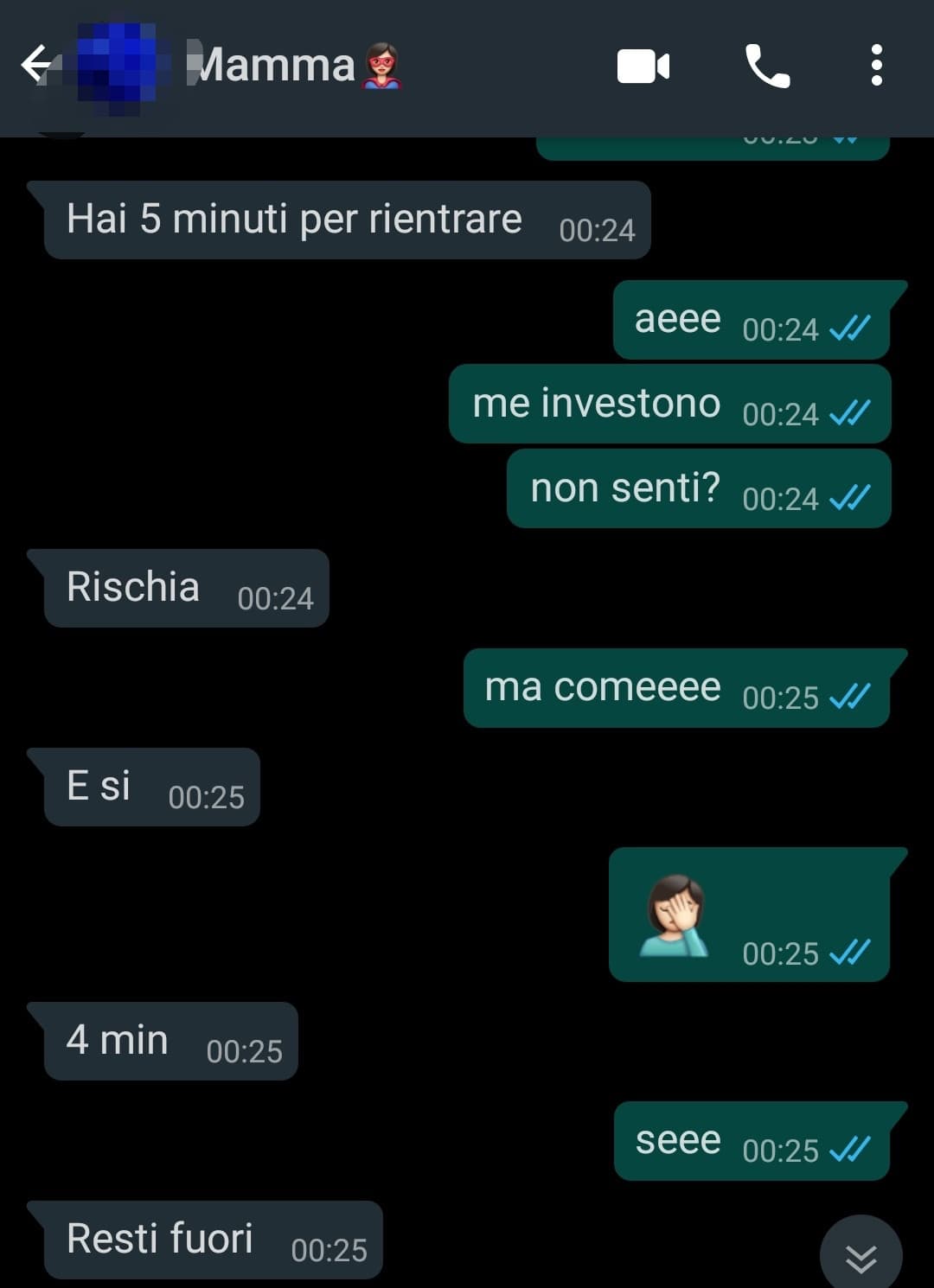 era il giorno in cui avevano vinto agli europei ed ero uscita dato che c'era il maxischermo, mia madre mi ha scritto queste cose HAHAHA