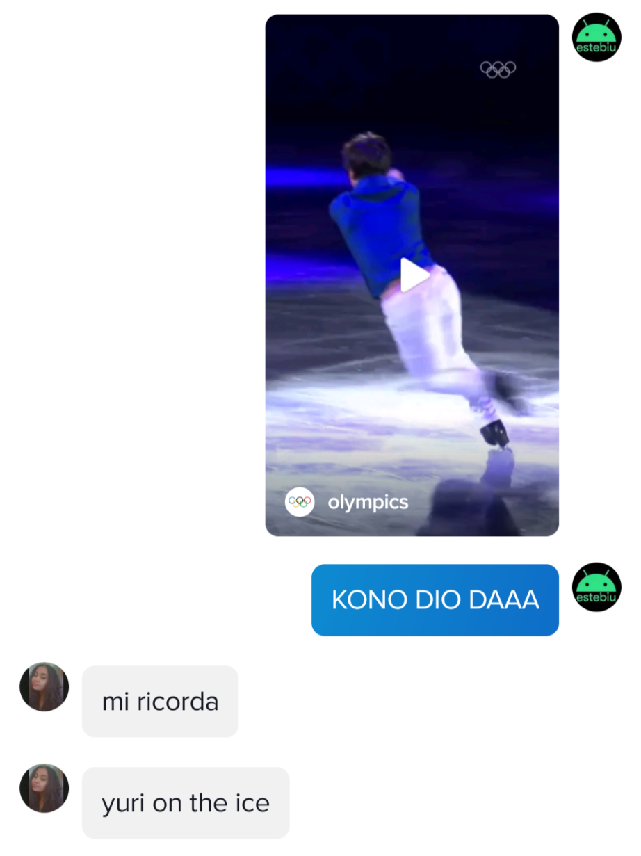 Lo skating su ghiaccio le ricorda yuri on ice.. incredibile.