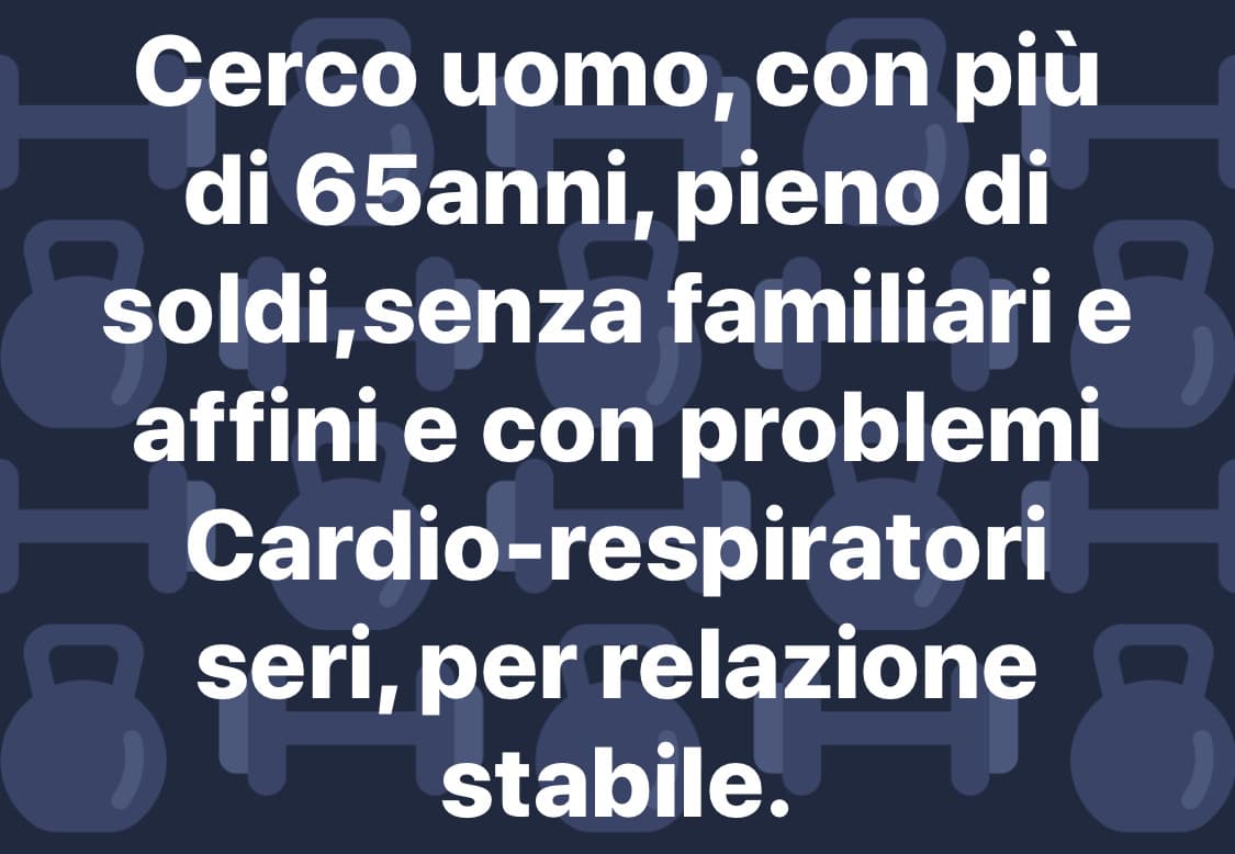 Annuncio da quel vecchio social network che non mi ricordo neanche più come si chiama.