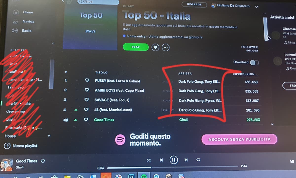 Non aprivo TOP 50 da un po'  ma che è sta merda