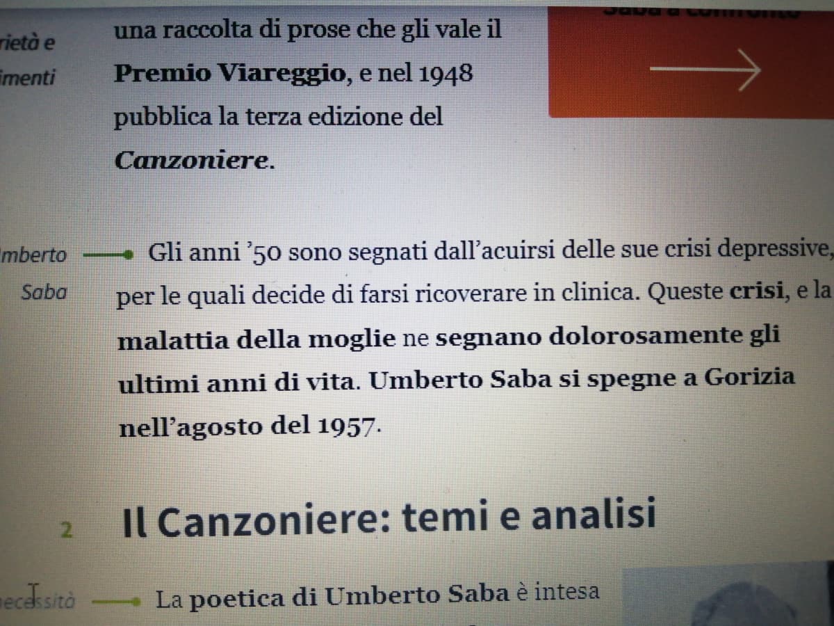 sto facendo una ricerca su Umberto Saba. se fosse ancora vivo gli darei un abbraccio, che vita di merda che ha avuto 