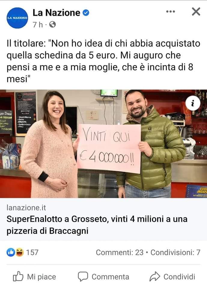 Ma la signora l'ha messa incinta il vincitore o..?