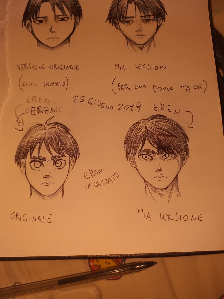 Ora ho fatto eren nella mia e originale versione