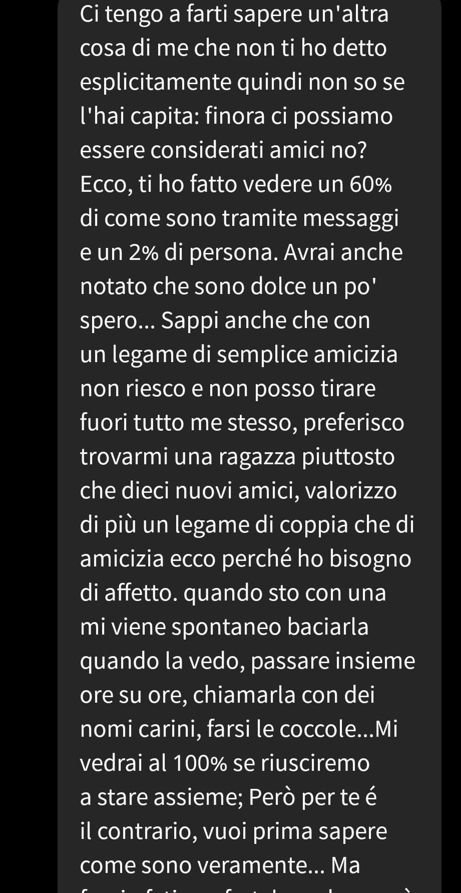 Pov: sei crush e ti ho mandato questo messaggio, prendendo per buono quello che ho detto ovvero SINCERO AL 100% che fai?