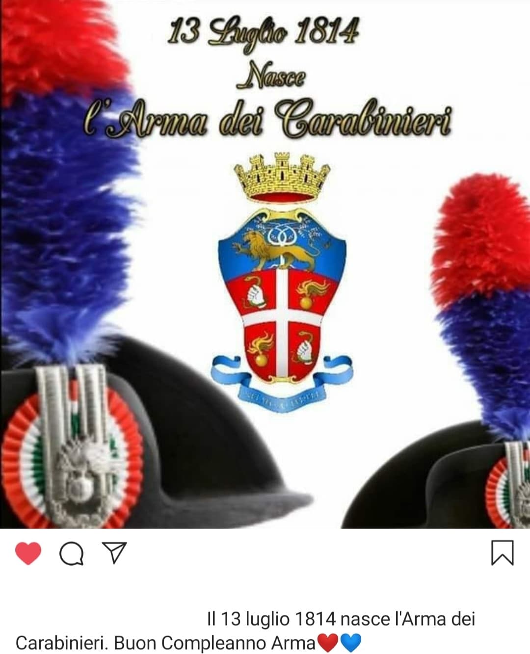 Auguri ai carabinieri d'Italia e in particolare a te Mario…a te che sei stato ucciso e il tuo assassino chiede l'infermità mentale…❤️???