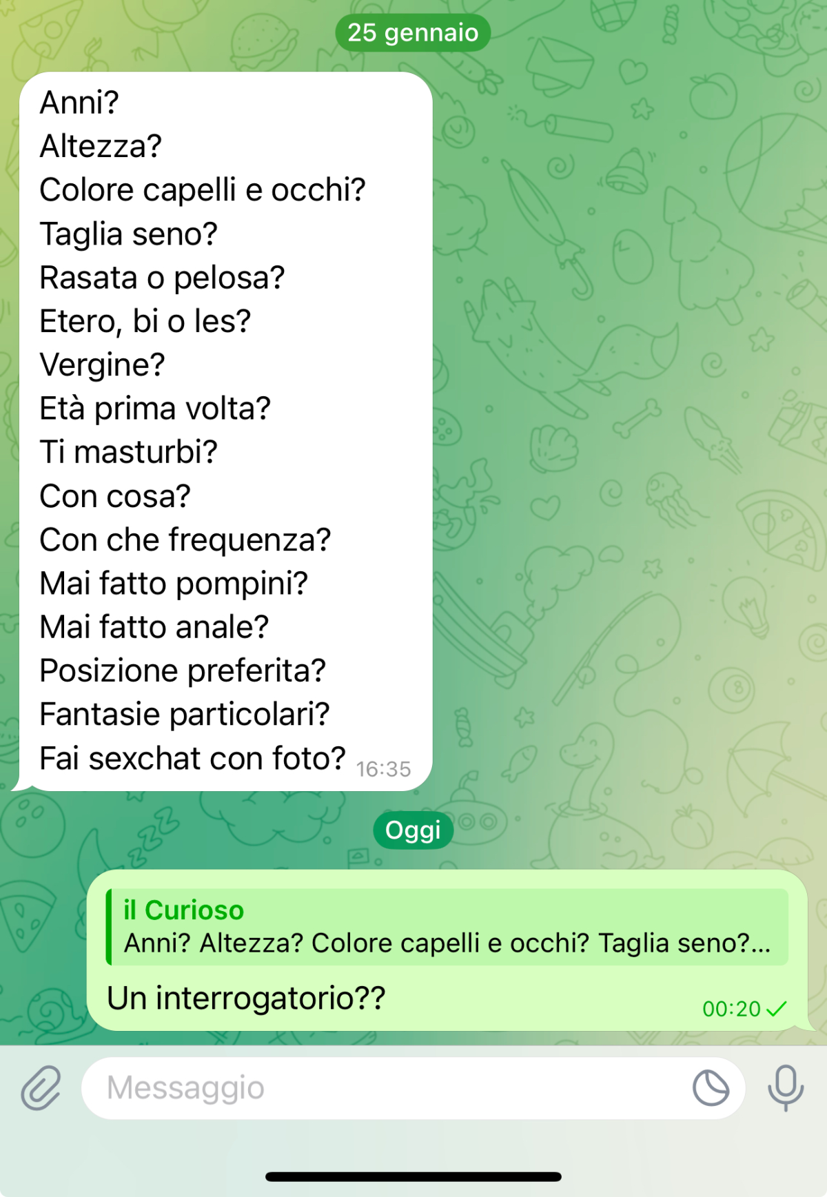 Vi sembra normale cosa mi scrivono 🤣