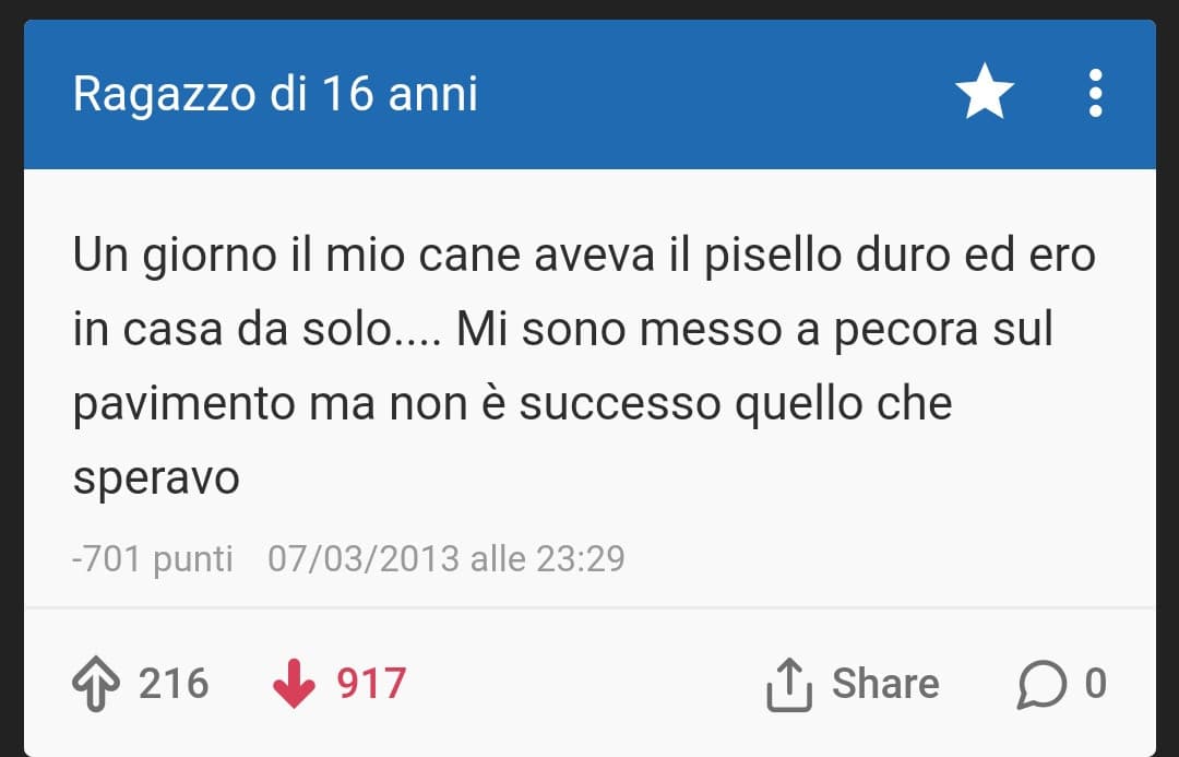 Segreto con più dislike