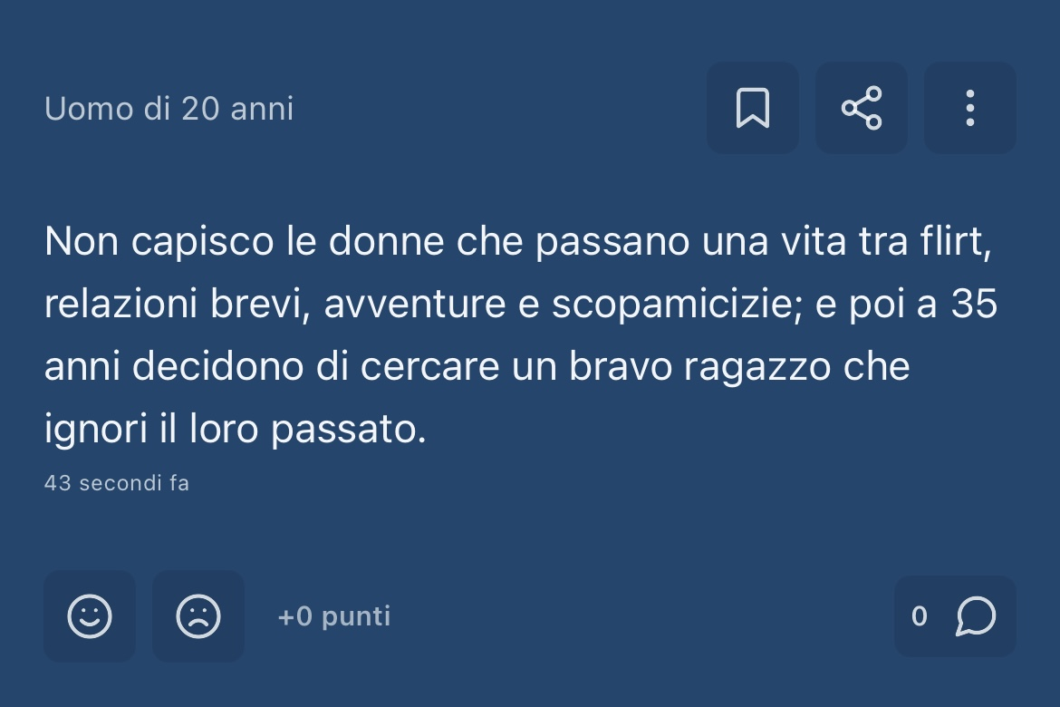 No bravo ragazzo,ma uomo di basso valore