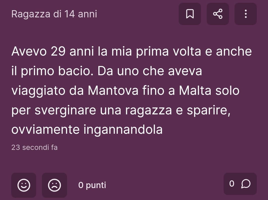 29 anni in passato, sentirne 14 e chissà quanti anni ha veramente. Si accettano offerte 