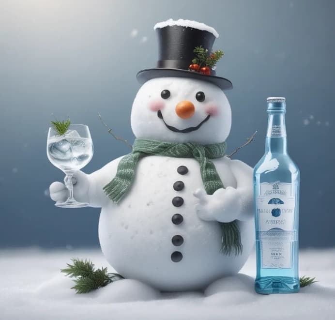 Pupazzo di neve con gin tonic