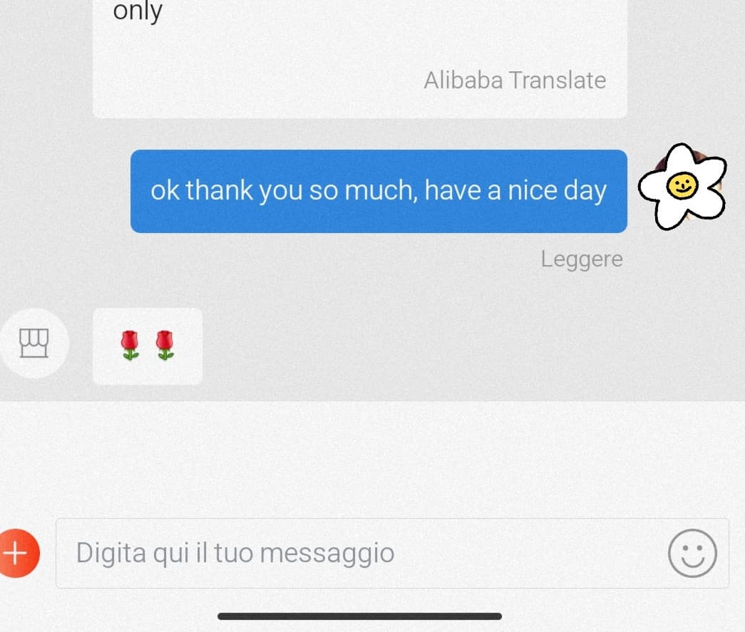 Sciogliersi per un paio di rose su una chat di aliexpress, awww