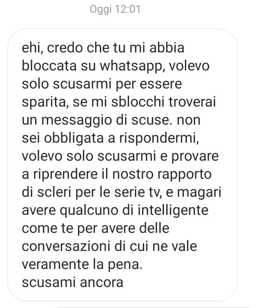 decisamente inaspettato. talmente tanto che per un attimo pensavo di esseremi immaginata il messaggio.