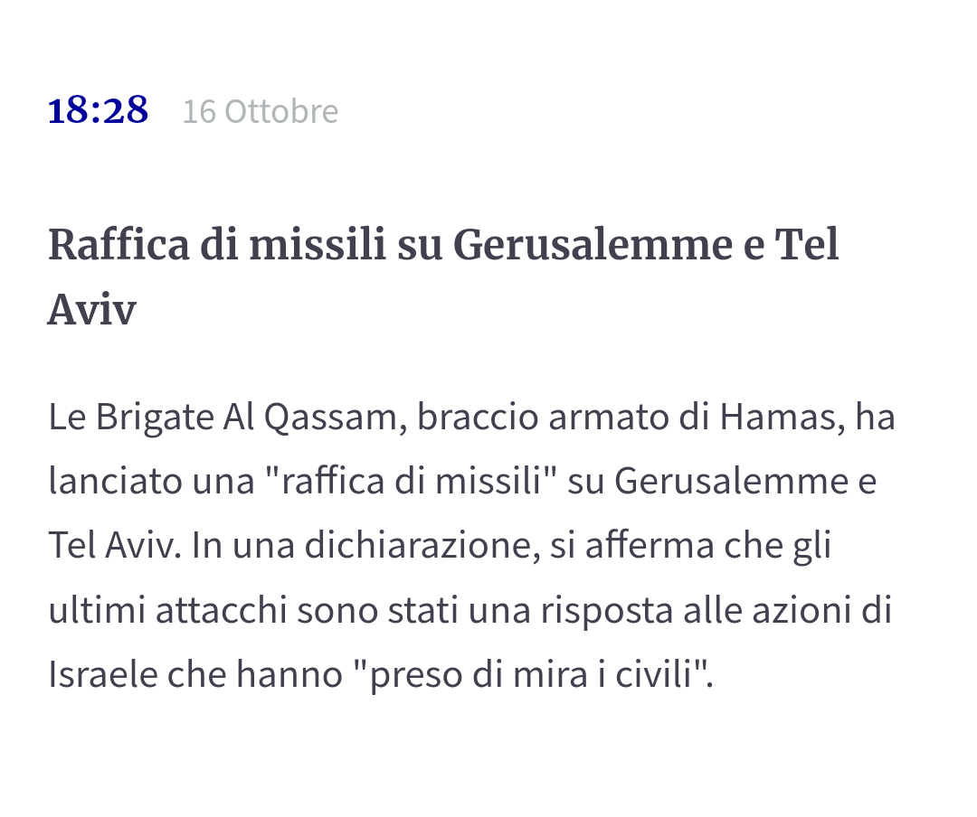 Ero a pochi km da Tel-Aviv fino a 4 giorni fa. 