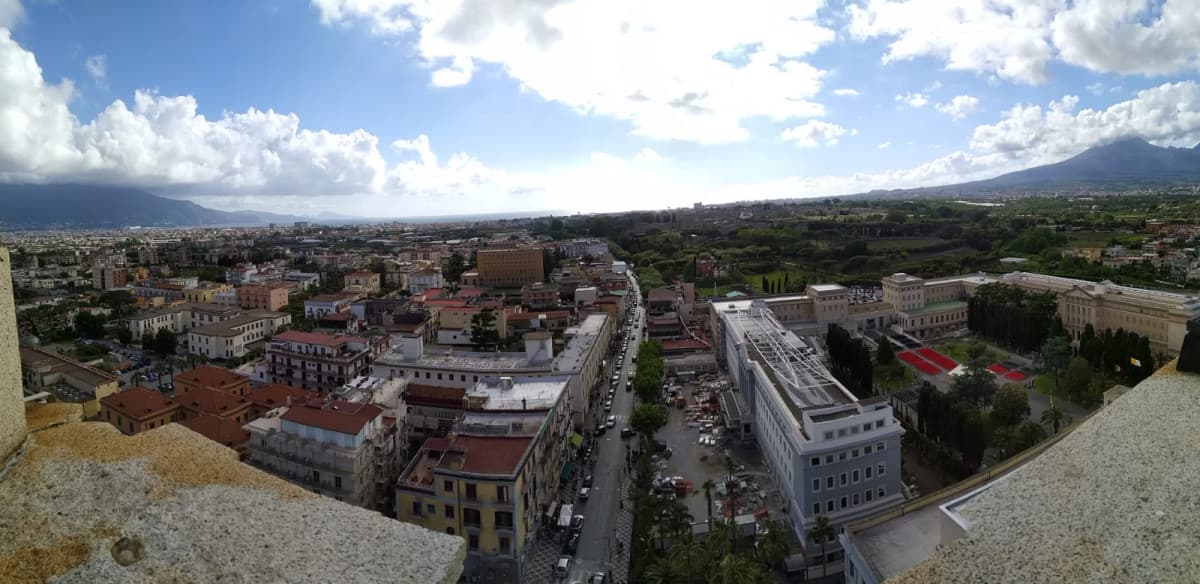 Pompei vista dal campanile della basilica della Madonna del Rosario di Pompei