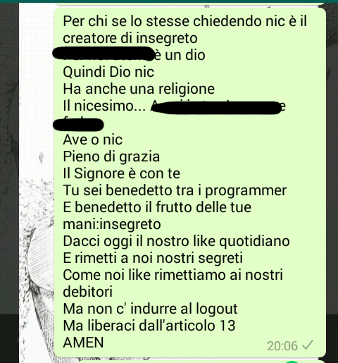 Preghiera a  Dio Nic