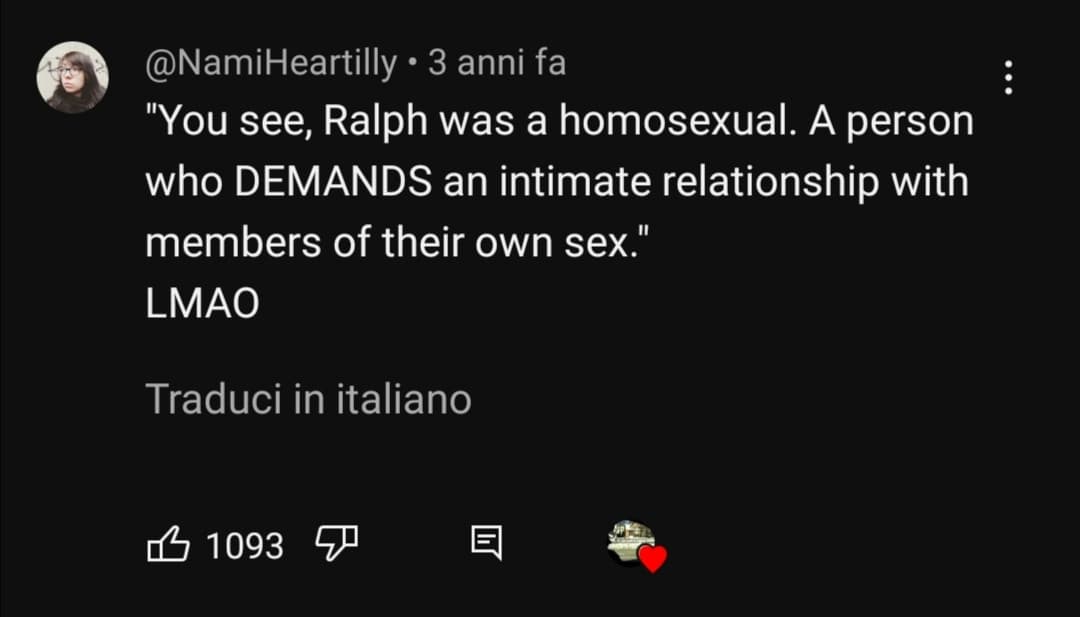 In descrizione il link del video a cui si riferisce il commento 