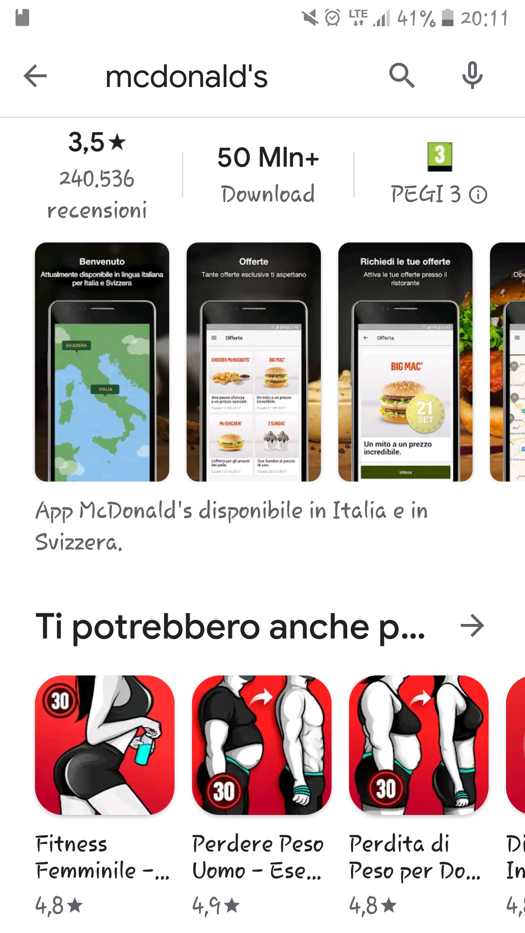 Raga scusate mi spiegate chi cerca app di fitness mentre scarica quella del mc?