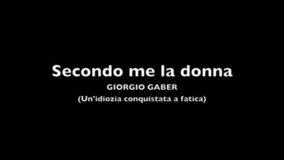 Secondo me, la donna... 