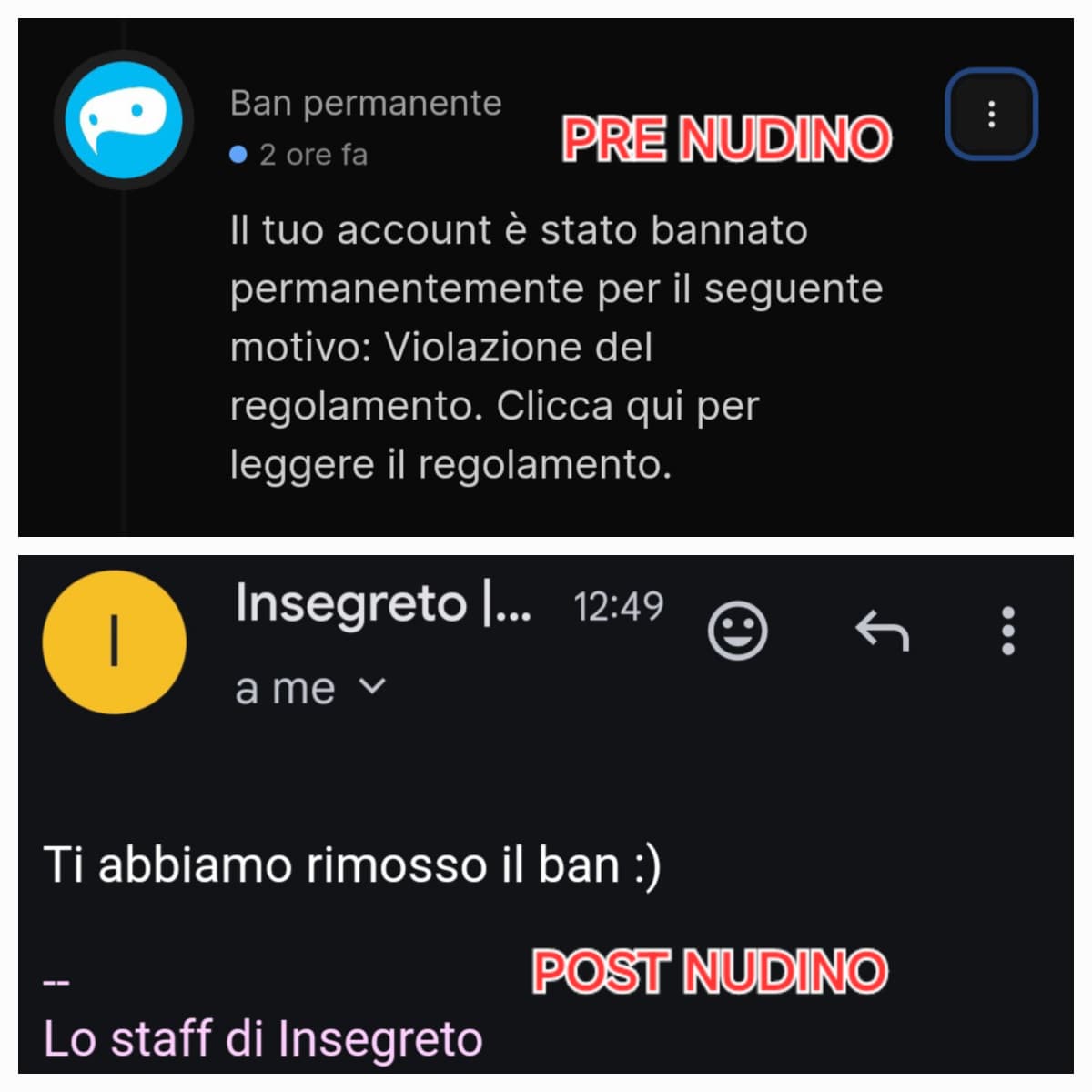 A quanto pare i mod hanno apprezzato😏 #ironia #fakesituation grazie mod mi avete fatto tornare la voglia di passare qui ogni tanto🥹