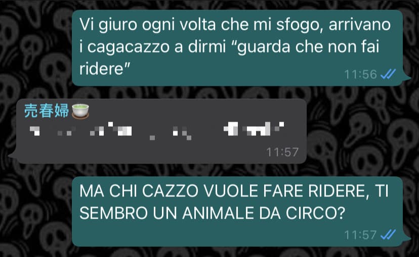 Madonna basta. Vi giuro non ce la faccio più. Non è che se metto frasi esagerate negli sfoghi è per farvi ridere cristoddio. Ma chi cazzo vuole farvi ridere. D’ora in poi mi sfogo in questo modo (descrizione).