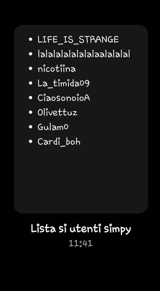 Lista utenti che mi stanno simpaticii 🫶🏻