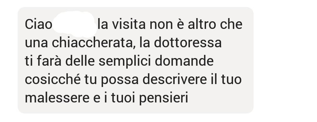 Nonostante tutti mi tranquillizano io ho lo stesso paura, non riesco a non pensarci.