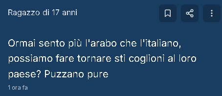 peggior post che abbia mai letto e ne ho lette di cose schifose in sto sito