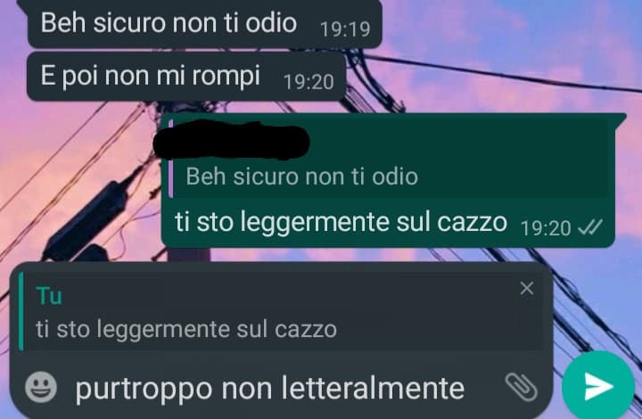 mi dissocio dal messaggio che stavo per inviare