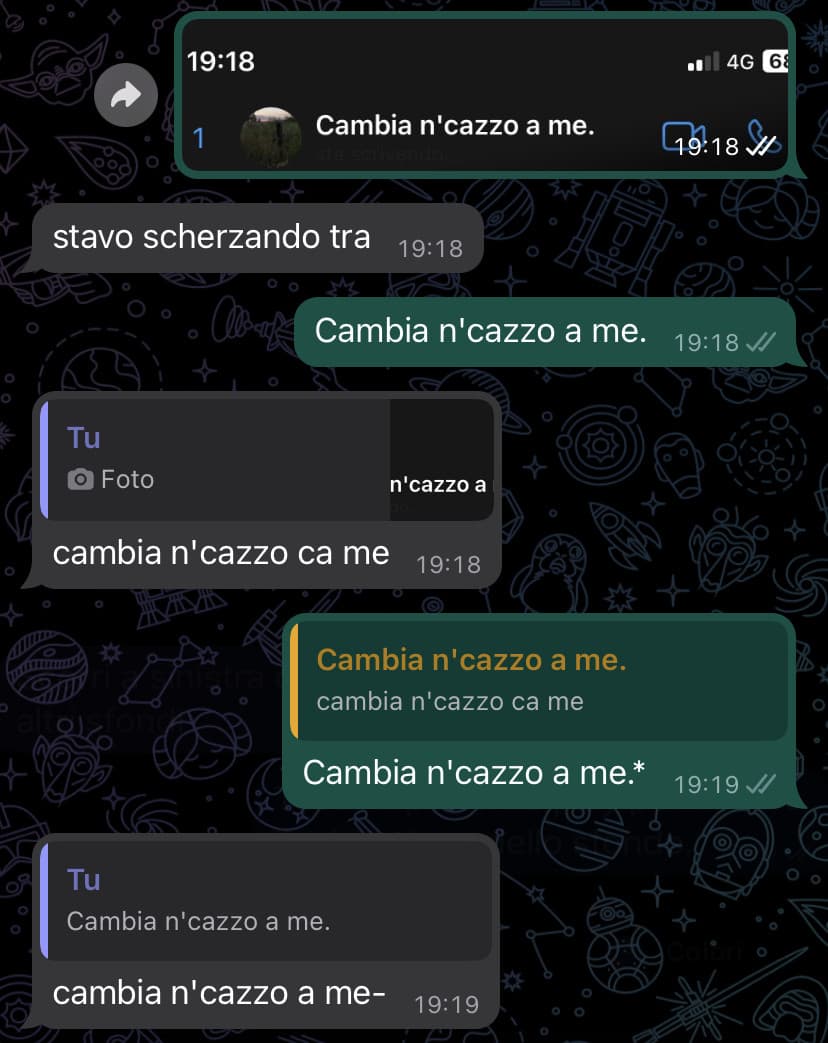 Lo blocco adesso o aspetto 10 minuti che mi implori perdono?