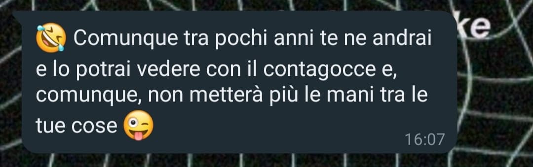 Messaggio di mia madre riferito a mio padre