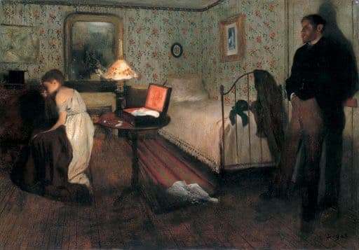 “intérieur” meglio conosciuto come “Lo stupro” di Edgar Degas