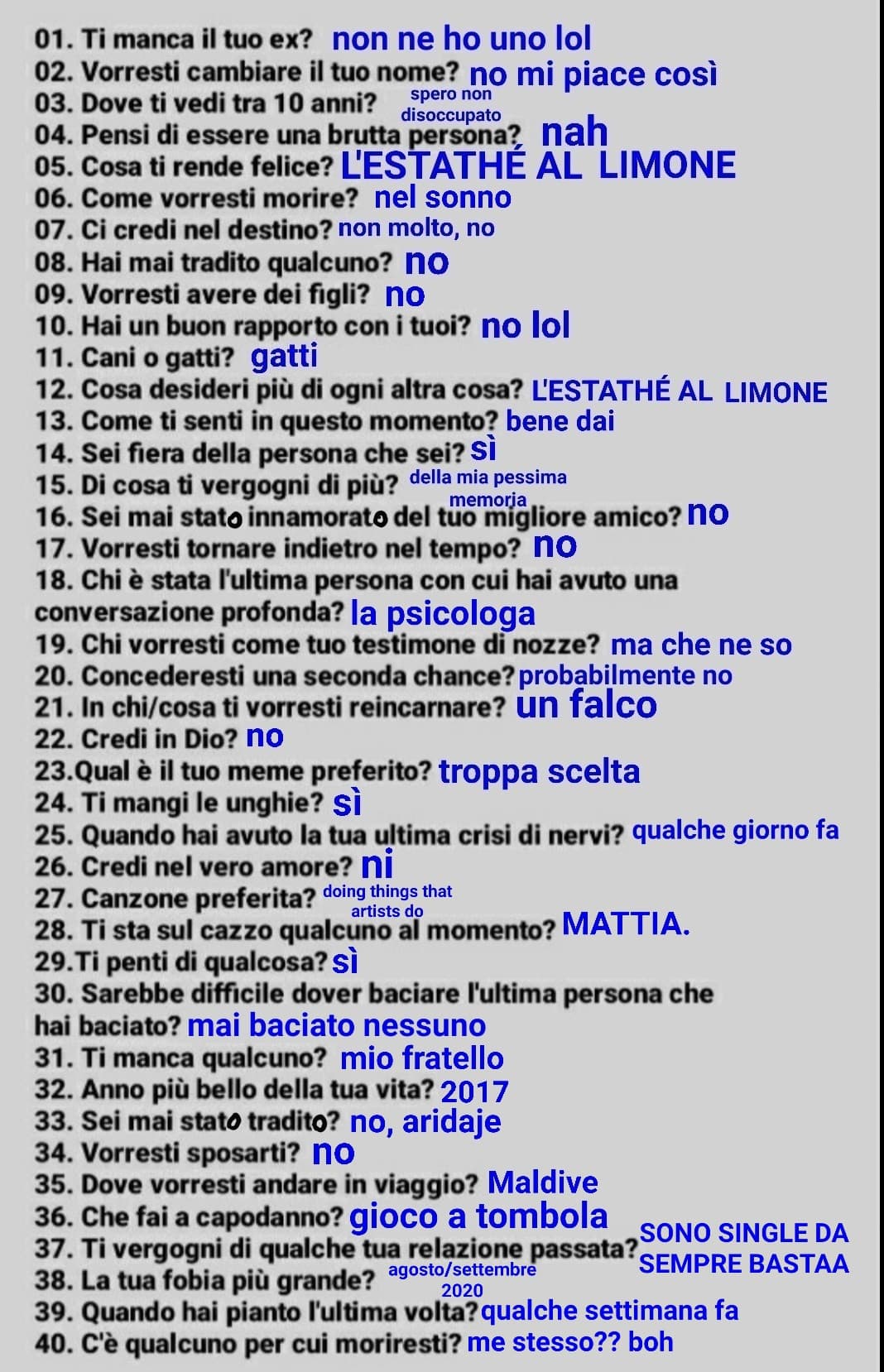 Troppe domande su relazioni passate per un utente medio di insegreto