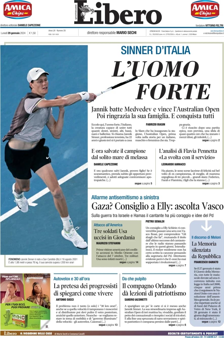 Per la rubrica del Libero Quotidiano: la prima pagina di oggi!