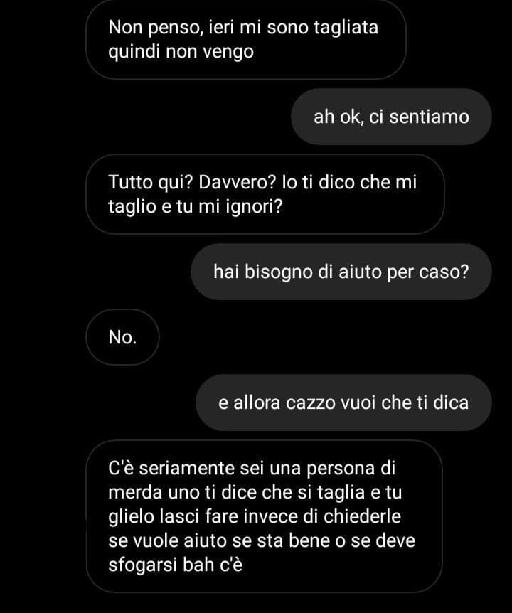 quando dico che certi autolesionisti mi spaccano i maroni, io intendo questo.