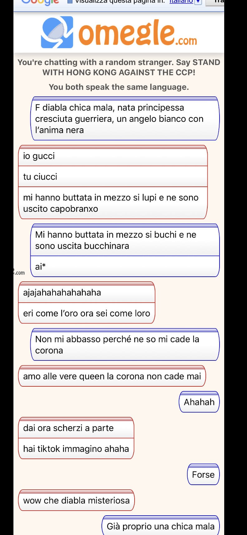 Riesco solo a fare chat cringe 